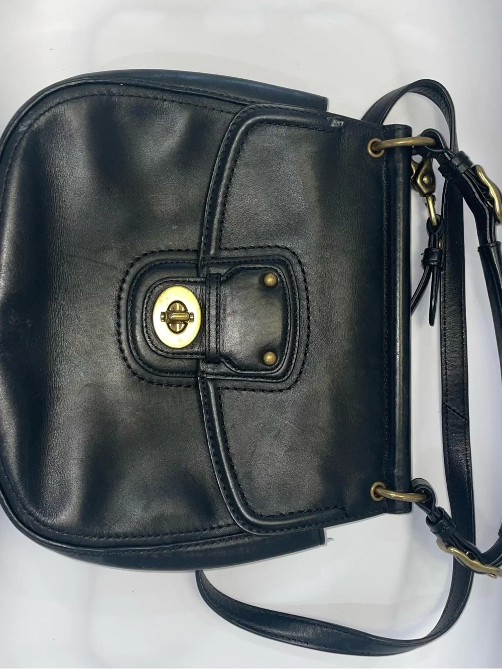 Vintage COACH 65th Anniversary Legacy Leather Turnlock Crossbody Bag – Black